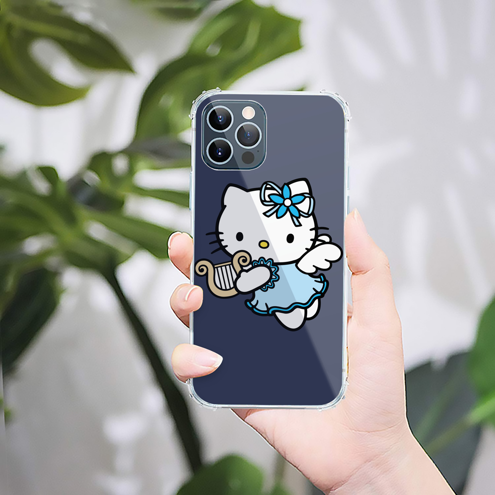 （画像用） Hello Kitty ハローキティ 【iPhone 12シリーズ対応】透明スマホケース（クリアソフトケース）